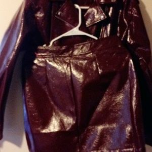 Red skirt and jacket set